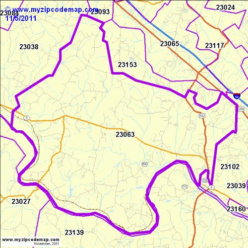 map of 23063