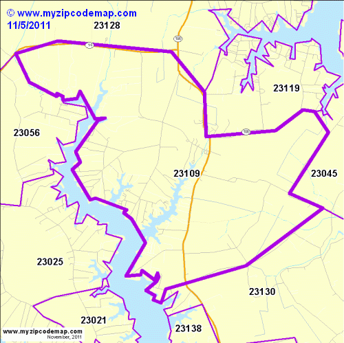 map of 23109