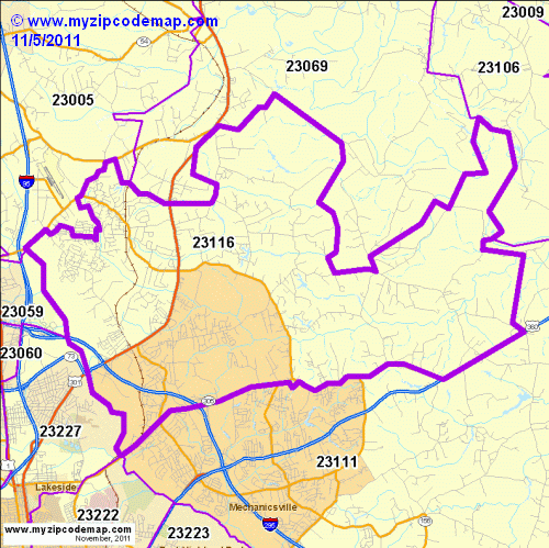 map of 23116