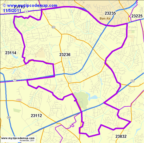 map of 23236