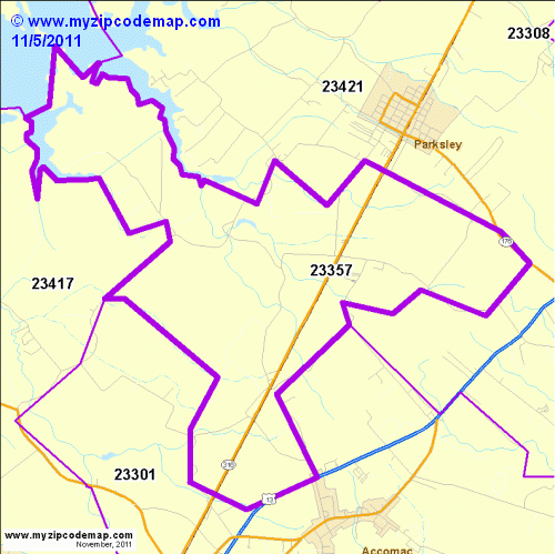map of 23357