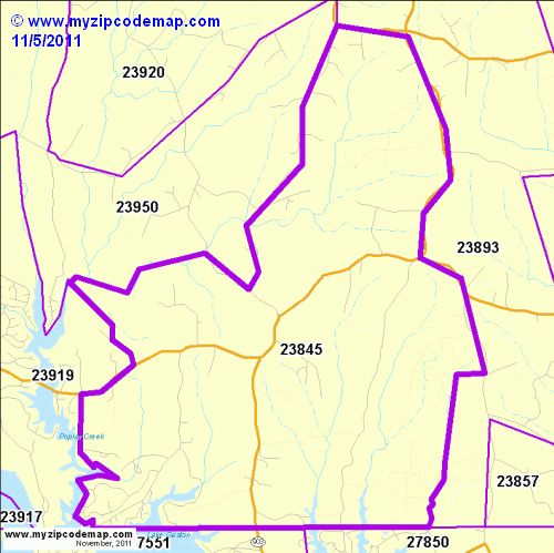 map of 23845