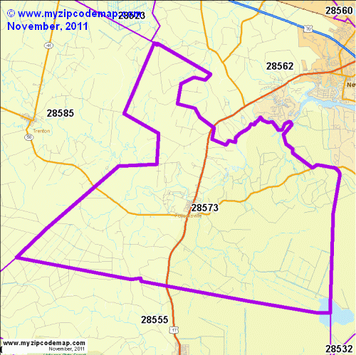 map of 28573