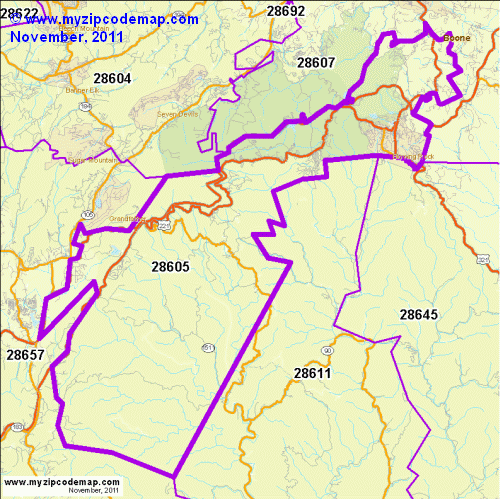 map of 28605
