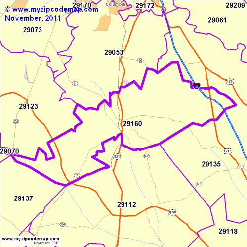 map of 29160