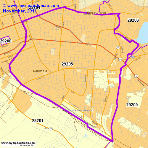 map of 29205