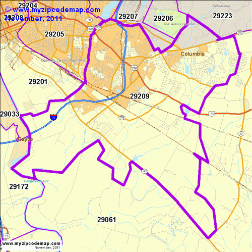 map of 29209