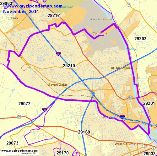 map of 29210