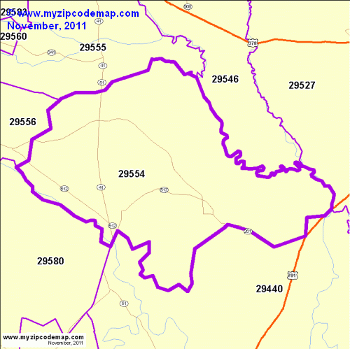 map of 29554