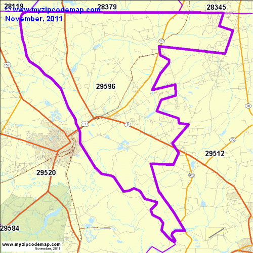 map of 29596