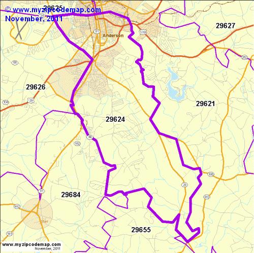 map of 29624