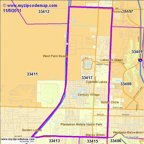 map of 33417