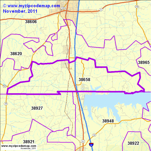 map of 38658