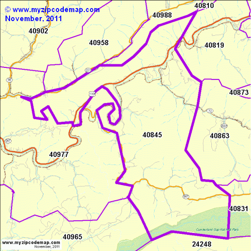 map of 40845
