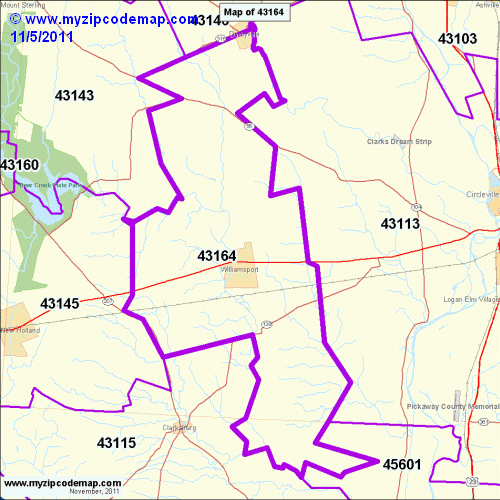 map of 43164