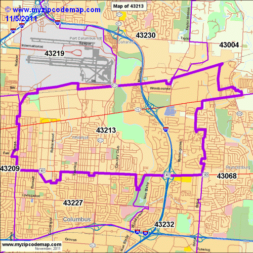 map of 43213