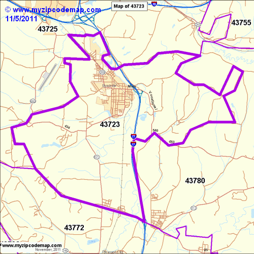 map of 43723