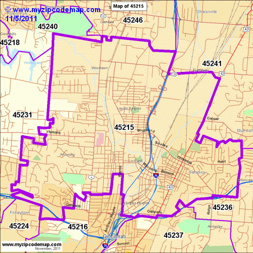 map of 45215