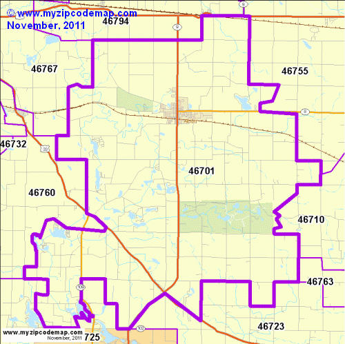 map of 46701
