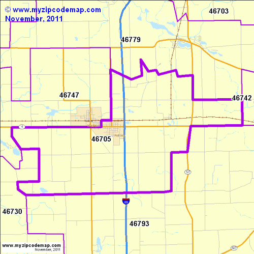 map of 46705