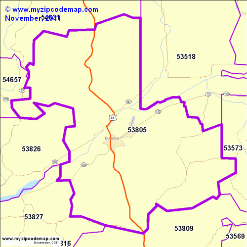 map of 53805
