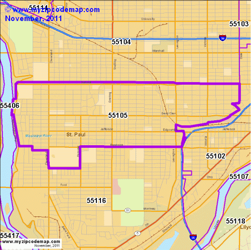 map of 55105