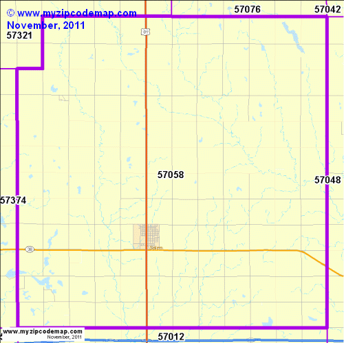 map of 57058