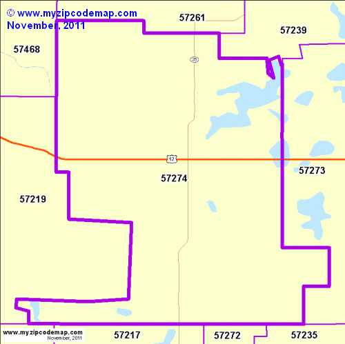 map of 57274