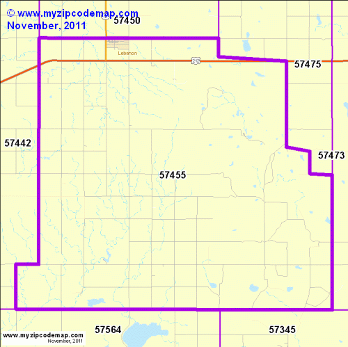 map of 57455