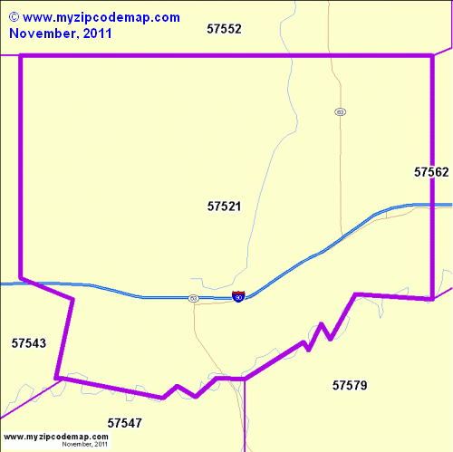 map of 57521