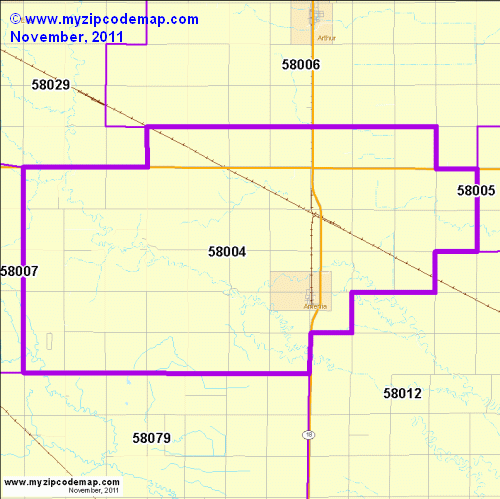 map of 58004