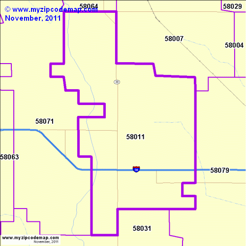 map of 58011