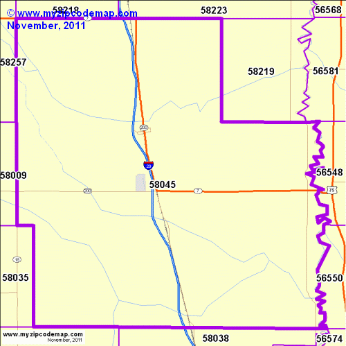 map of 58045