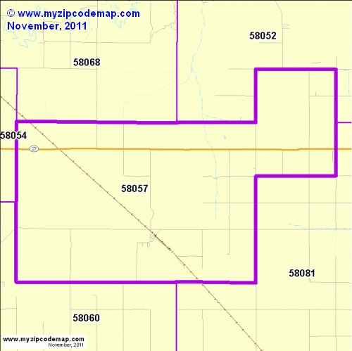 map of 58057