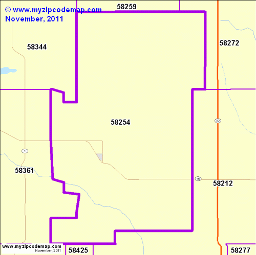 map of 58254