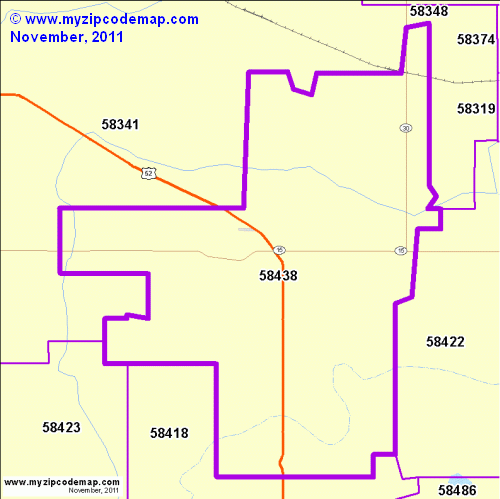 map of 58438