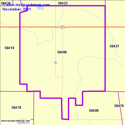 map of 58486
