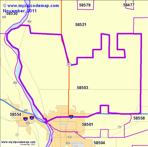 map of 58503