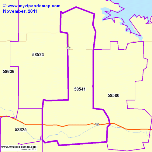 map of 58541