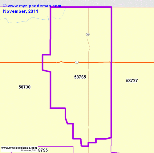 map of 58765