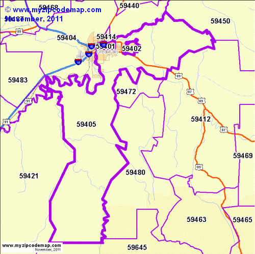 map of 59405