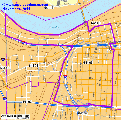 map of 64105