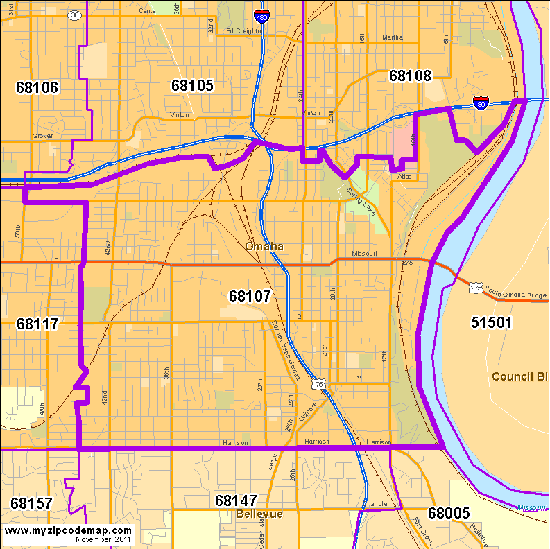 map of 68107