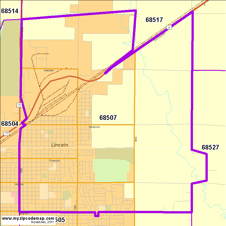 map of 68507