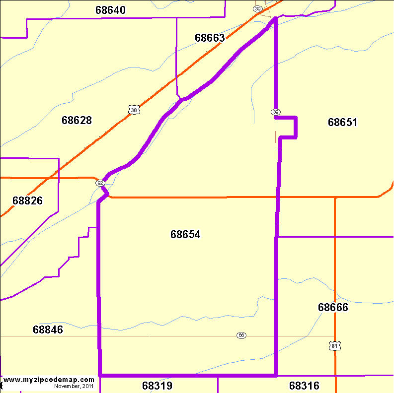 map of 68654