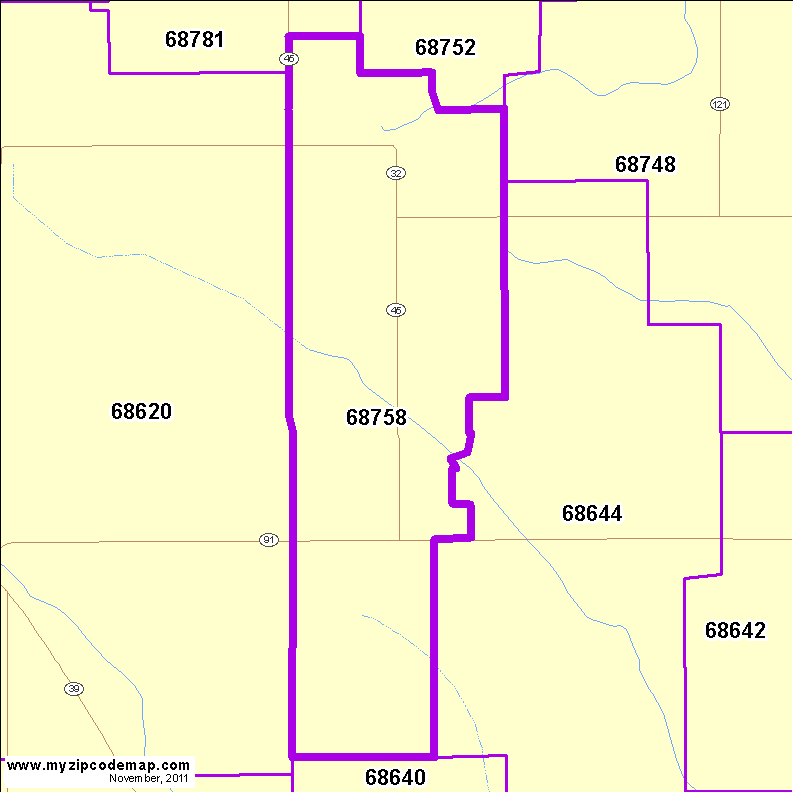 map of 68758