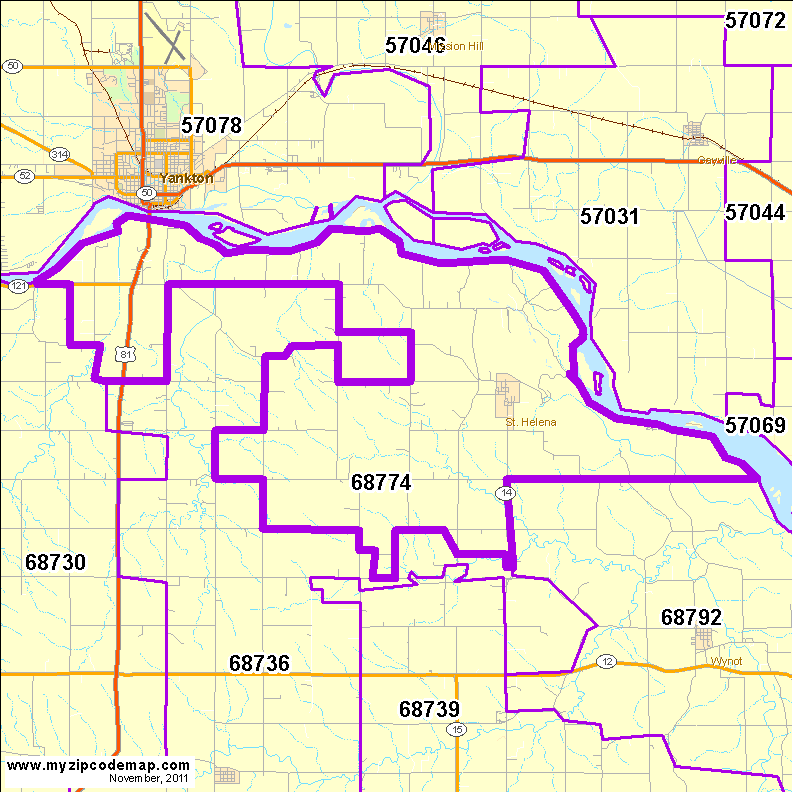 map of 68774
