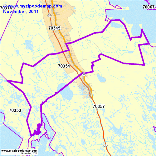 map of 70354