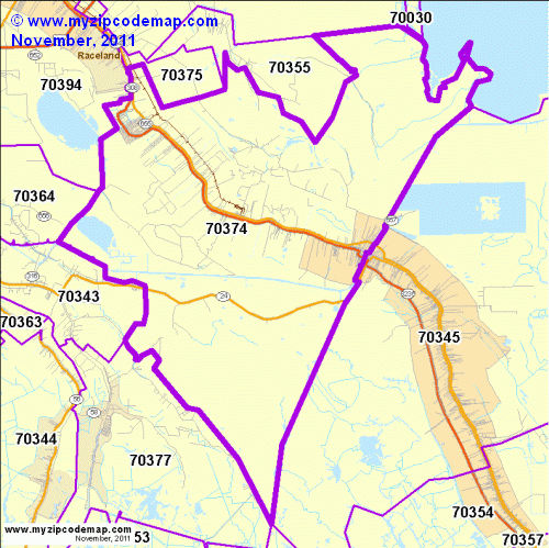 map of 70374