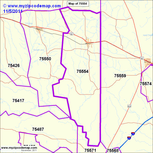 map of 75554